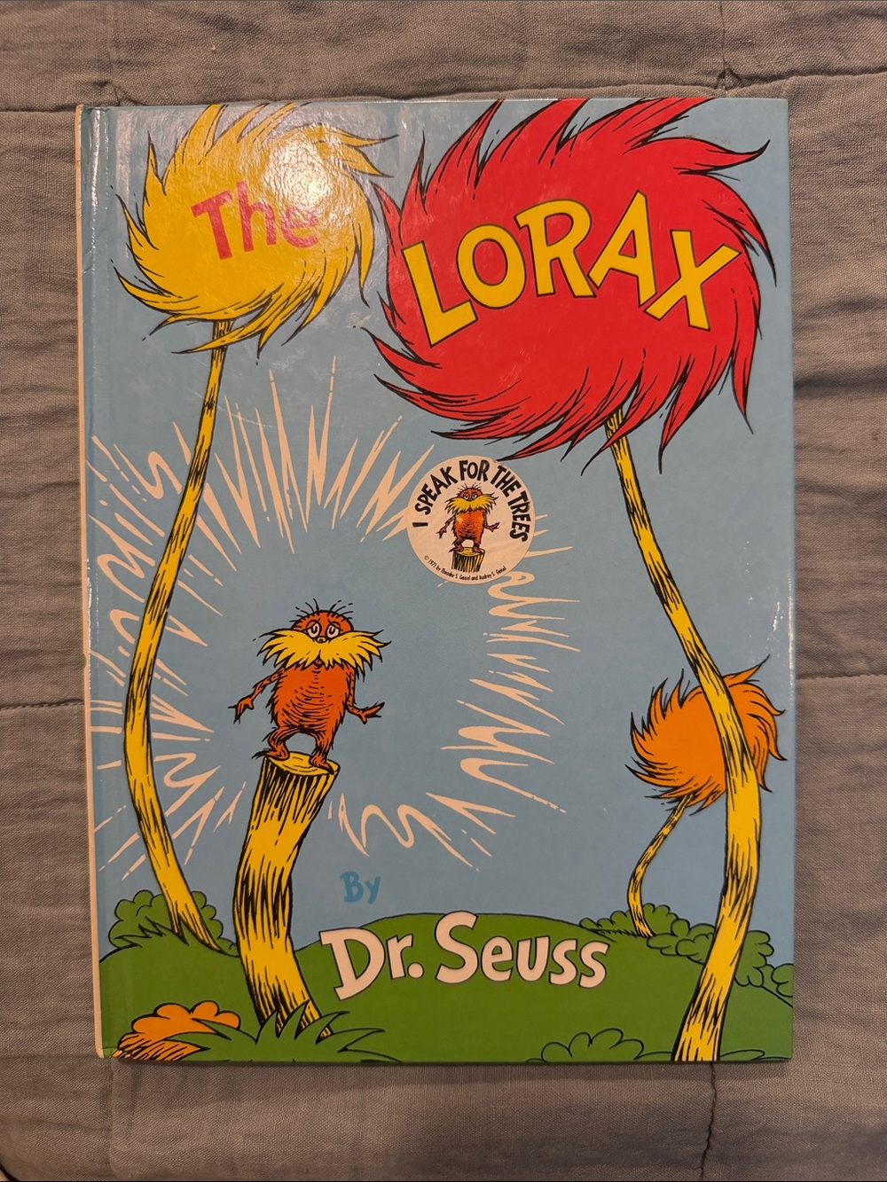 Dr. Seuss The Lorax - Blue Cover with Red & Yellow Truffula Trees